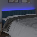 vidaXL Tête de lit à LED Bleu foncé 200x5x78/88 cm Velours