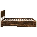vidaXL Cadre de lit Chêne fumé 140 x 190 cm Bois d'ingénierie