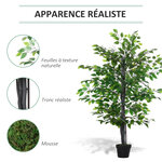 Outsunny arbre artificiel plante artificiel banyan hauteur 1 45 m tronc branches liane lichen feuilles grand réalisme pot inclus