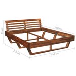 vidaXL Cadre de lit Bois d'acacia massif 180 x 200 cm