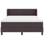 vidaXL Lit boxspring avec matelas Marron foncé 140 x 200 cm tissu