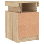 vidaXL Table de chevet avec lumières LED chêne sonoma 35x39x55 cm