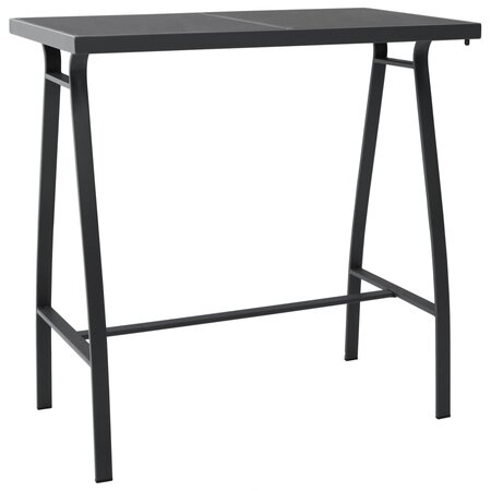 vidaXL Table de bar de jardin Noir 110x60x110 cm Verre trempé