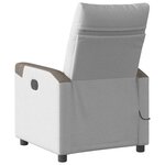 vidaXL Fauteuil de massage inclinable gris nuage tissu
