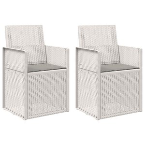 vidaXL Chaises de jardin salle à manger 2 Pièces Blanc et gris clair PP