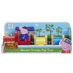 Peppa pig - train de papy pig en bois avec 1 personnage