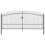 vidaXL Double portail avec haut sous forme de lance 400 x 225 cm