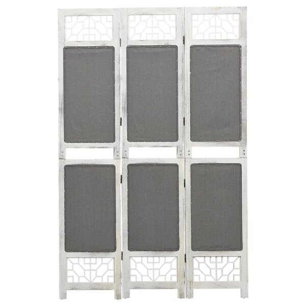 vidaXL Cloison de séparation 3 panneaux Gris 105x165 cm Tissu