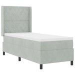 Lit à ressorts vidaXL avec matelas Gris clair 80x200 cm Velours
