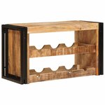 vidaXL Étagère à vin 100 x 45 x 33 cm Bois de mangue brut solide