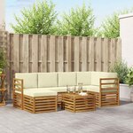 vidaXL Ensemble de canapé d'angle avec coussin 7 Pièces Naturel et Crème