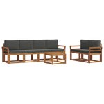 vidaXL Ensemble de canapés d'extérieur 7 pc Naturel et Anthracite