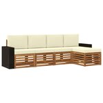 vidaXL Ensemble de canapés d'extérieur 5 pc Naturel et Crème