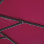 Parasol déporté octogonal à manivelle inclinable manivelle avec pied en acier diamètre 3 m rouge