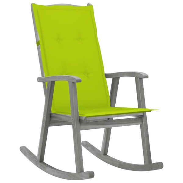 vidaXL Chaise à bascule avec coussins Gris Bois d'acacia massif