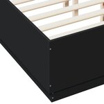 vidaXL Cadre de lit noir 140x190 cm bois d'ingénierie