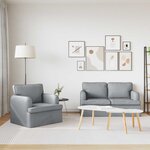vidaXL Canapé 2 Pièces Gris clair 144 x 80 x 85 cm tissu