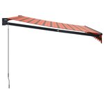 vidaXL Auvent rétractable orange et marron 3 5x2 5m tissu et aluminium