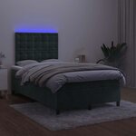 vidaXL Sommier à lattes de lit avec matelas LED vert foncé 120x190 cm