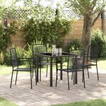 vidaXL Ensemble de salle à manger pour jardin 5 Pièces Noir