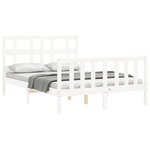 vidaXL Cadre de lit sans matelas blanc 140x200 cm bois de pin massif