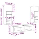 vidaXL Unité murale de TV 6 Pièces Chêne noir Bois d'ingénierie