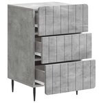 vidaXL Cabinet de chevet Gris béton 43 x 41 x 68 cm Bois d'ingénierie