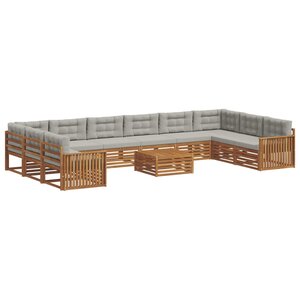 vidaXL Ensembles de canapés 11 pc Gris Naturel et Clair