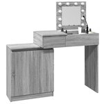 vidaXL Coiffeuse avec LED sonoma gris 115x37x110 5 cm