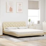 vidaXL Lit avec matelas crème 180x200 cm tissu