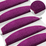 vidaXL Tapis d'escalier auto-adhésifs 15 Pièces Violet 80 x 24 5 x 3 5 cm