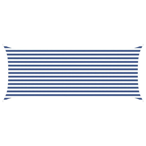 vidaXL Voile d'ombre Bleu et Blanc 2 x 5 m 100   polyester Oxford