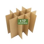 Pack and Move - Lot 255 croisillons de calage avec carton - Pour verres et bouteilles -55 x 30 x 30 cm -Carton renforcé
