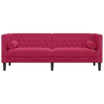 vidaXL Canapé Chesterfield avec traversins 3 places velours