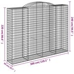 vidaXL Paniers à gabions arqués 10 Pièces 300x50x220/240 cm fer galvanisé