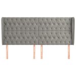 vidaXL Tête de lit avec oreilles Gris clair 183x23x118/128 cm Velours