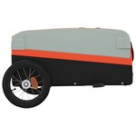 vidaXL Remorque de vélo noir et orange 30 kg fer