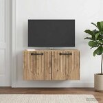 vidaXL Meuble TV mural 59 5 x 31 x 30 cm Chêne artisanal