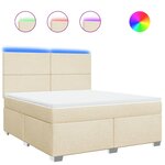vidaXL Sommier à lattes de lit avec matelas Crème 180x200 cm Tissu