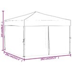 vidaXL Tente de réception pliable avec parois Anthracite 3x3 m