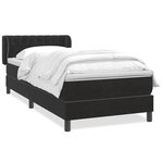 vidaXL Sommier à lattes de lit avec matelas noir 80x210 cm velours