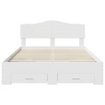 vidaXL Cadre de lit avec tiroir Blanc 160 x 200 cm Bois d'ingénierie