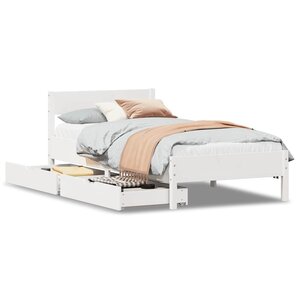 vidaXL Cadre de lit sans matelas blanc 90x200 cm bois de pin massif