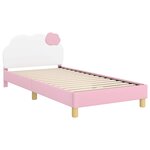 vidaXL Cadre de lit pour enfants avec tête de lit Rose 90 x 200 cm PU