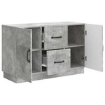 vidaXL Buffet Gris béton 89 x 34 5 x 57 cm Bois d'ingénierie