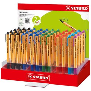 Présentoir de 48 stylo feutre greenpoint stabilo