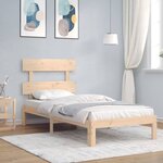 vidaXL Cadre de lit avec tête de lit 90x200 cm bois massif