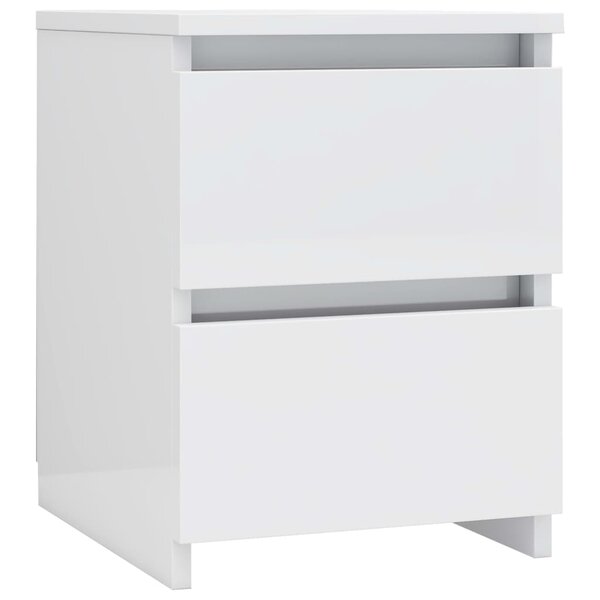 vidaXL Table de chevet Blanc brillant 30x30x40 cm Bois d’ingénierie