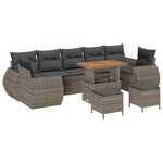 vidaXL Ensemble de canapé de jardin avec coussin 10 Pièces Gris