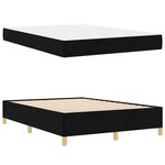 vidaXL Lit à ressorts avec matelas Blanc et Noir 140 x 190 cm tissu